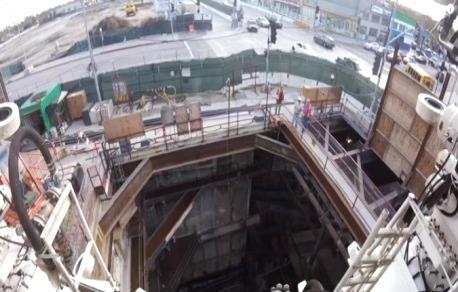Identify two locations to launch and extract a Tunnel Boring Machine (TBM), one north and the