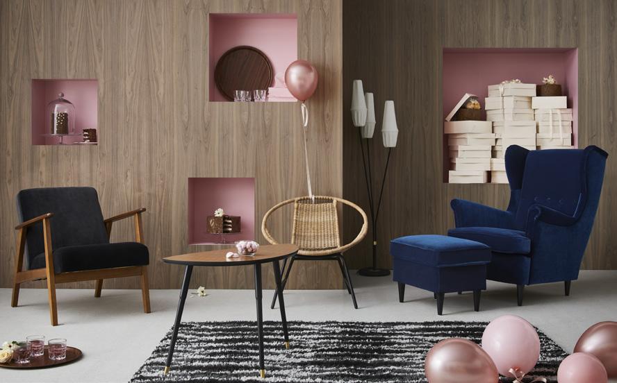 CLASSIC COMEBACKS PH153747 Step into the 50-60 s; a time in IKEA that brought about some of its very first icon products. The designs capture a sombre expression where darker woods meet classic lines.