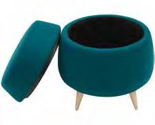 PUT THE TRAY ON TOP OF THE POUF FOR A STYLISH COFFEE TABLE AND REMOVE IT IF YOU NEED AN EXTRA SEAT OR A LEG REST.