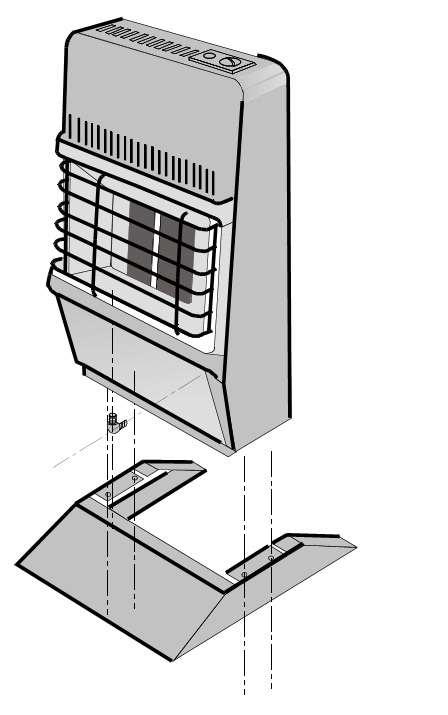 Install the optional floor stand as follows: OPTIONAL FLOOR STAND INSTALLATION INSTRUCTIONS 1. Remove the four (4) screws located on the base of the heater. 2.