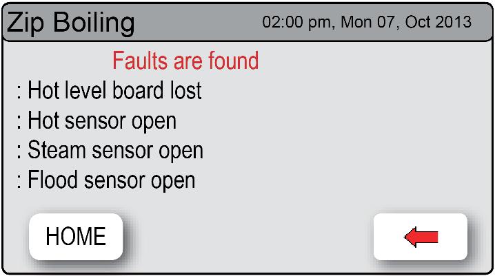Press [System Faults] to check the fault information. Press [Filter Log] to view filter resets data.