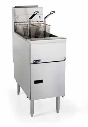 FRYERS Model VF35 35% Less Gas than a 35C+ 35lb Oil Capacity 70,000 BTU Model VF65 40% Less Gas with Same Production Rate as a 65C+S 65lb Oil Capacity 95,000 BTU SE14R, SE14X Mercury Free Relays 50lb