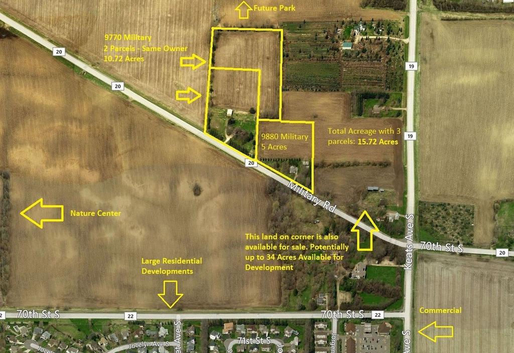 Other Current For Sale Options - Contiguous Space Neighboring Parcel: 9880 Military Road, Cottage Grove 9880 Parcel: 5 Acres. Total Land Available with 9770 & 9880 Military Rd: 15.