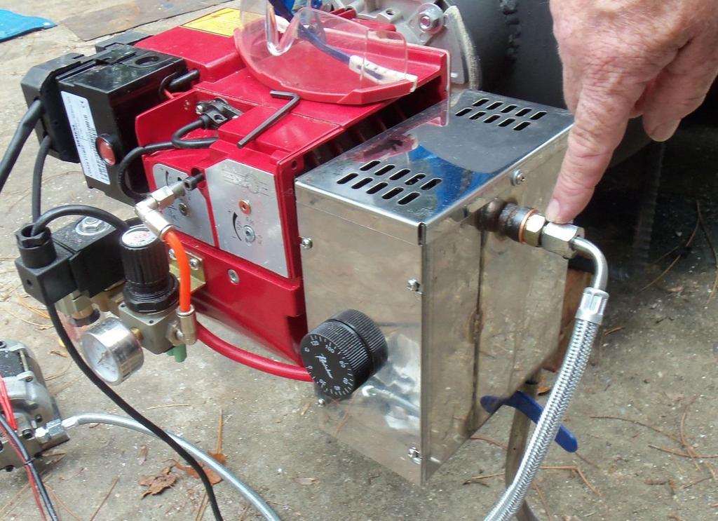 Use a copper or aluminum washer on the heated tank for the hose