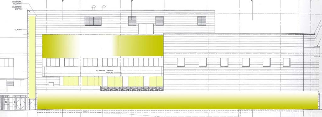 Exterior West and South Façade Design Plan Indoor lighting from first floor gallery Down