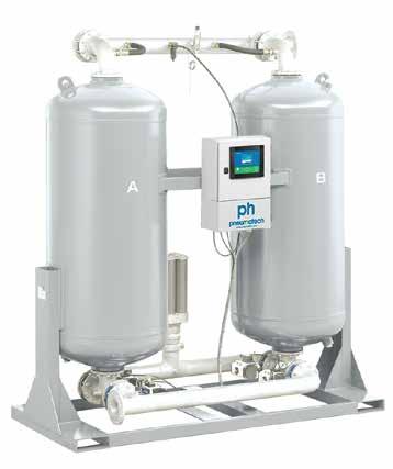 PH 700-2950 - Welded vessel heatless adsorption dryers Features & Benefits Advanced energy management for lowest operating costs PDP control Compressor synchronization Purge nozzle optimization