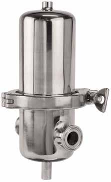 FS - Sterile Filters Features & Benefits Enhanced high-grade stainless steel filter housing Designed for applications with high risk of corrosion High hygiene standards thanks to sanitary couplings