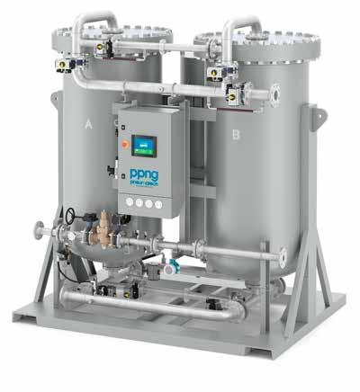 PPNG 150-800 - Nitrogen generators with Pressure Swing Adsorption technology Features & Benefits Advanced energy saving control Reduced air consumption at low nitrogen demand Also compensates for