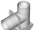 Outdoor systems rigid concentric 2 System components INOX Special parts Inspection part Optional air-inlet part Includes a round plate to close the opening in the wall support.