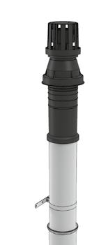 Roof terminals 1 Models with cap Model 1 with cap Designed for type C installations Innovative internal water discharge spiral Pressure loss brought to minimum level according to standards Tool-free