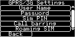 GPRS/3G Settings (IRIS Touch 600NG or 640NG) This section allows the user to enter or view the GPRS/3G settings.