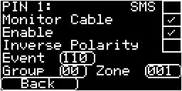 Monitor Cable There is also the option to monitor the input for tamper which is detailed in Section 7.5 Pin Inputs. Enable Enable/disable each pin input with the Enable tick box.