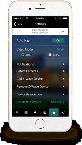 First Screen Activity from your system include alarm alerts and notifications of activity, such as arming, disarming, trouble, and alarm events.