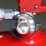 extinguisher or re-pressurize it with nitrogen. The indication on a STP (stored pressure) fire extinguisher is that the pressure gauge is on the (red) left hand side.