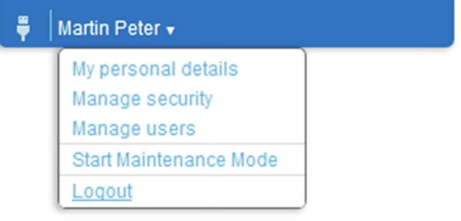 12. ACCESSING ACCOUNT INFORMATION The user can access personal account data via the pop-up menu in the upper right corner of the self-care web portal web page: 12.1. My Personal Details This page allows the user to check and modify personal information as well as view the PIN code of the ADT Smart Home/Business Alarm Panel.
