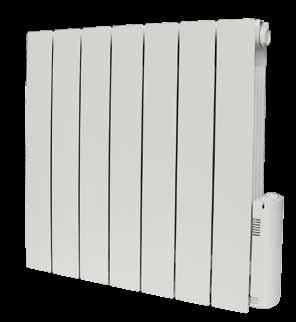 EA OIL-FILLED Electric RADIATORS The right side houses the adjustment and control system with knobs.