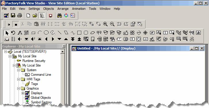Set up historical alarm and event logging Chapter 10 A blank display appears in the workspace. 2.