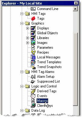 Chapter 8 Set up graphic displays 1. In FactoryTalk View Studio, in the Explorer window, right-click Macros and then click New to open the editor. 2.