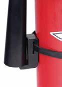 Safety HORN HOLDER keeps horn in the down position against extinguisher, preventing water from entering hose/horn. Use UHS5 strap to install (sold separately).