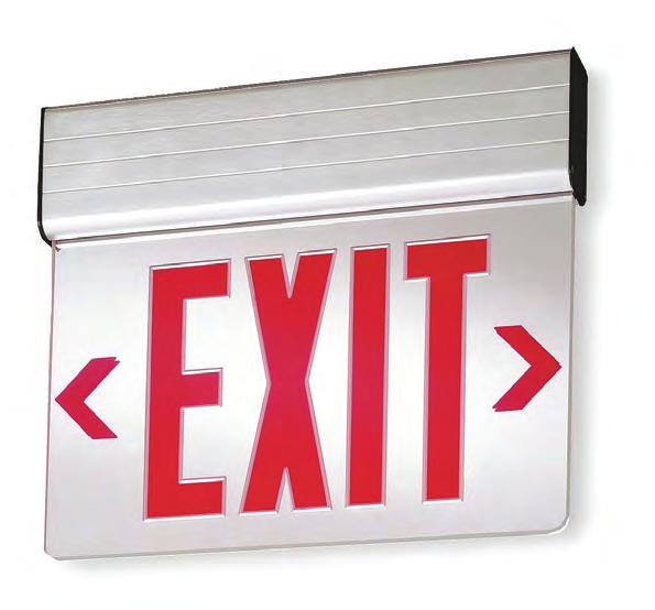 SELNY Aluminum LED Edgelit Exit NYC Approved The SELNY exit sign is popular for its high-end appeal and energy efficient profile.