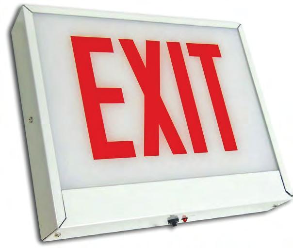SXTEUCA Chicago Approved Steel Exit Sign The SXTEUCA is ideal for applications where a steel housing and glass exit sign panels are required.