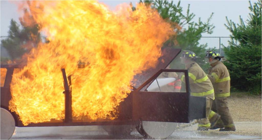 Dräger Exterior Live Fire Training System (ELFTS-C), the CAR Accessible from 360 degrees, three separately controlled two-stage fires,