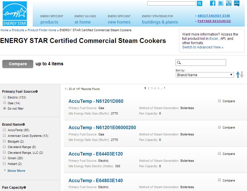 Steam Cookers: Replacements There are no known retrofit options for steam cookers Replacement options