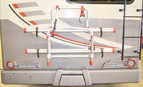 Bike Stabilizers Locking Straps Retention brackets Bike Rack (shown in up position) -Typical View Bike Rack Rails