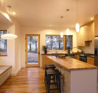Cottage House Environmentally Sensitive Design Open floorplan High ceilings Long views Extensive daylighting Environmentally