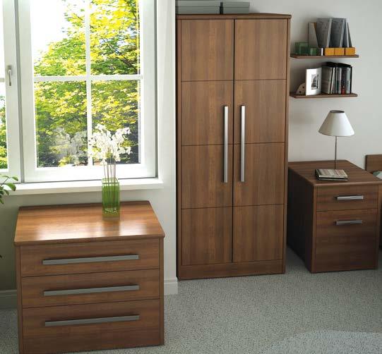 MODA BEDROOM RANGE THE ITEMS BELOW ARE STOCKED IN FRENCH WALNUT & AVAILABLE ON EXPRESS DELIVERY COMBI ROBE DOUBLE ROBE SINGLE ROBE DRESSING TABLE / DESK 6 DRAWER CHEST 239.99 + vat 219.99 + vat 169.