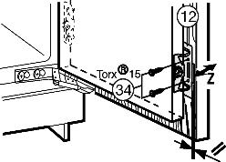 w The unit door is flush and in alignment with the surrounding unit fronts. u Tighten the lock nuts Fig. 24 (32). Fig. 22 u Check 8 mm-presetting.