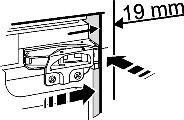 13 (53) on the handle side, flush with the front, and adhesively affix it to the side wall of the appliance. u If necessary, shorten the cover strip Fig. 14 (22) at the bottom: The cover strip Fig.