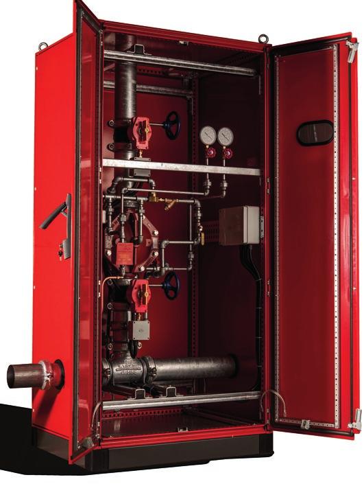 The Cabinets The TYCO DV-5 Red-E Cabinet, is a pre-assembled fire protection valve package enclosed within a free-standing cabinet designed to occupy minimal floor space and provide an enclosure for