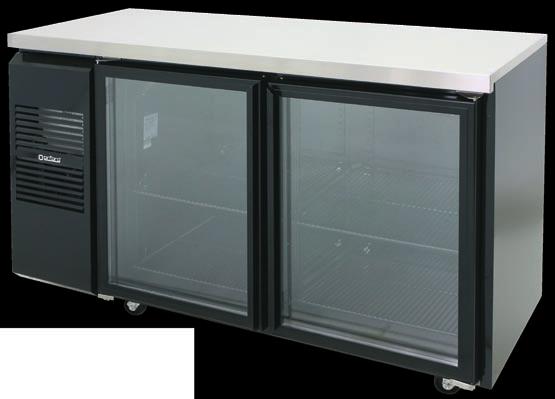 Orford OBBR SERIES The back bar. 2-3-4 door options for the Hospitality Industry. Stainless Steel Bench Top extra usable counter space. Interior Fluorescent Lighting floods stock with white light.