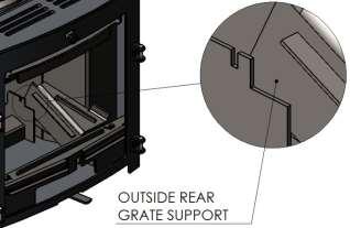 Ensure that the back end of the side plate is outside the rear grate
