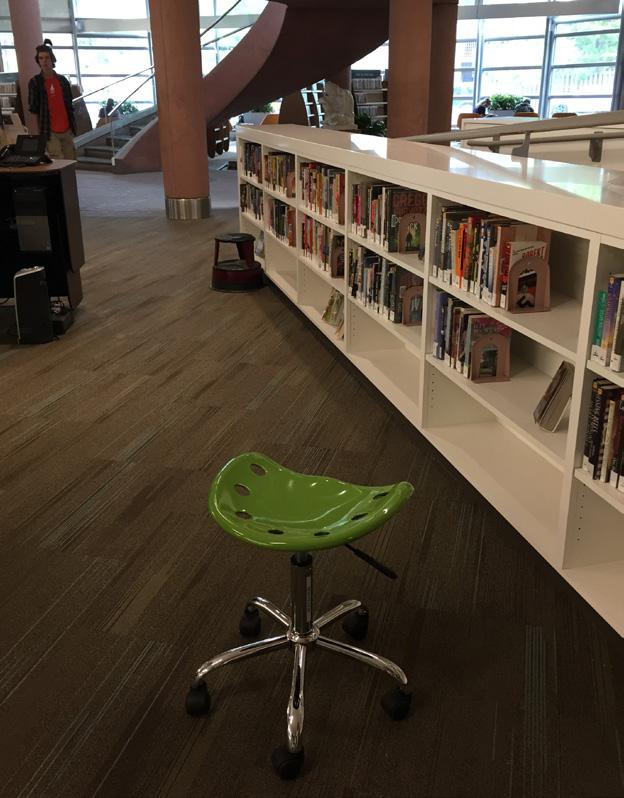 III) UPDATED FACILITIES SUSTAINABILITY STUDY ITEMS TO BE ADDRESSED AS PROMPTLY AS POSSIBLE FURNISHINGS AND SHELVING CONCERN: COLLECTIONS NEAR THE FLOOR The lower shelving at Fiction and New Fiction