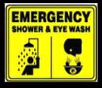 The areas around the eyewash or shower shall be well lighted and highly visible.