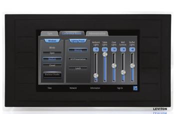 Sapphire Architectural Lighting Controls Modern touchscreen user interface integrates with multiple Leviton lighting control systems Online and offline configuration