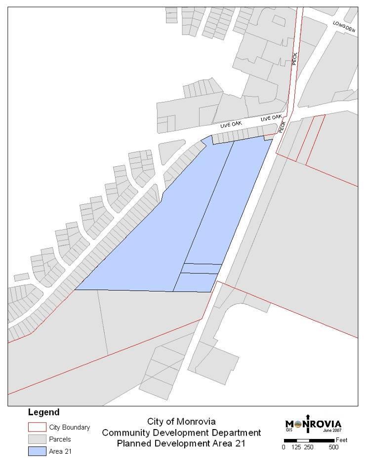 AREA PD-21: Peck Road Specific Plan: This area contains several auto dismantling and salvage facilities, roofing wholesale supplies and RV storage and sales.