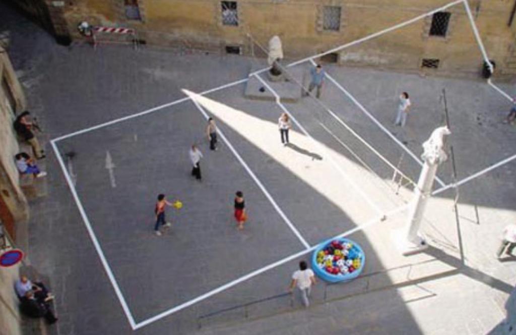PLAY OR REWIND Siena, Italy turning historical squares into sports fields with minor space interventions - art intervention in public space: Siena historical city squares; - interaction