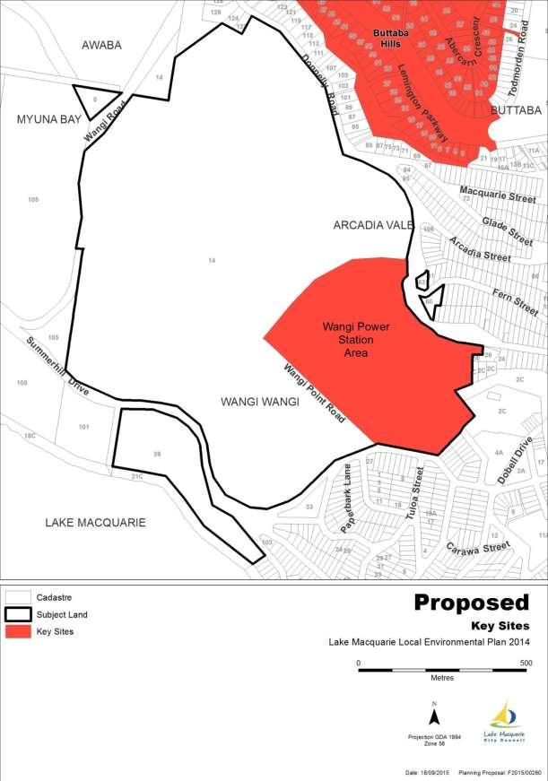 ATTACHMENT 2 New Key Sites Map: Wangi Power Station Area (proposed)