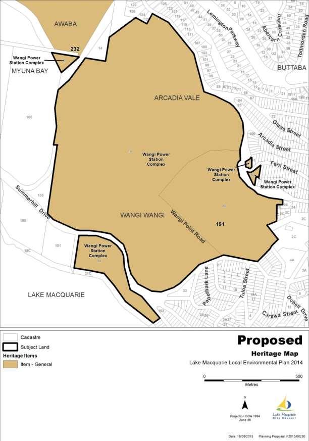 ATTACHMENT 3 Heritage Map Wangi Power Station Complex (proposed)