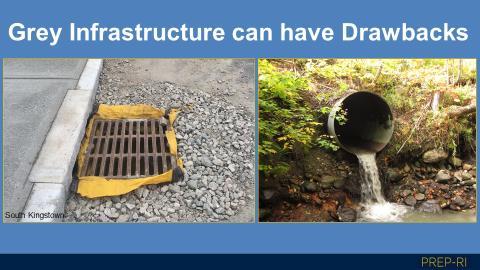 Where impervious cover prevents water from replenishing groundwater, stream flow is often very low because streams draw from the groundwater supply.