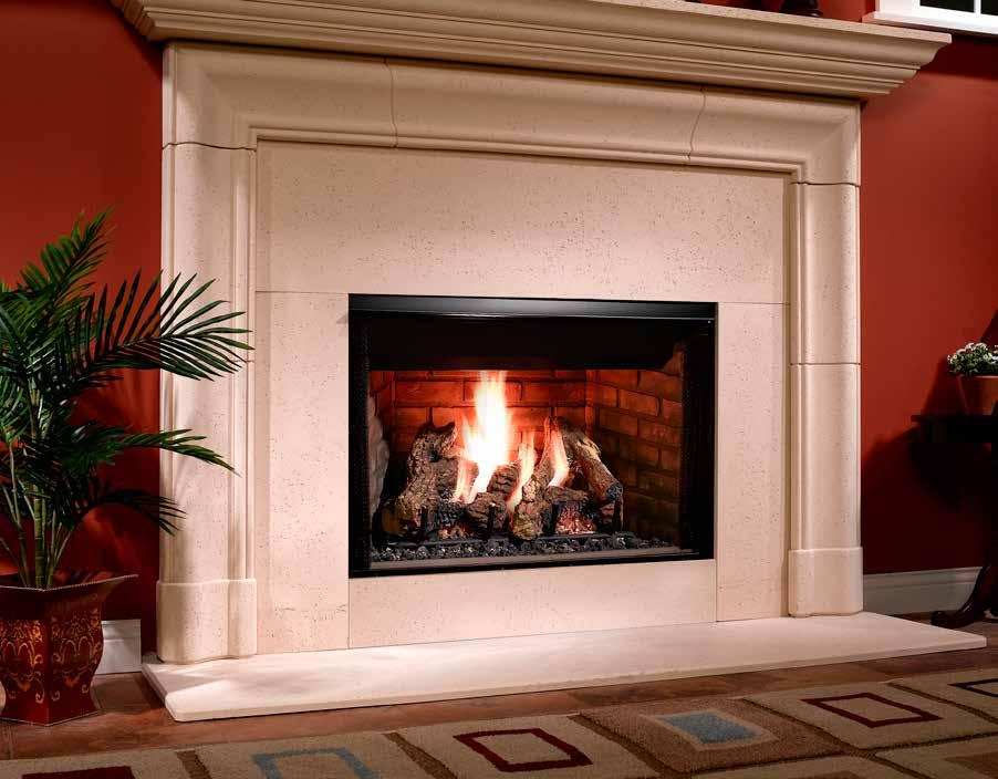 TRADITIONAL GAS B VENT generous flames Reveal Recreate the timelessness of a wood burning fire with the