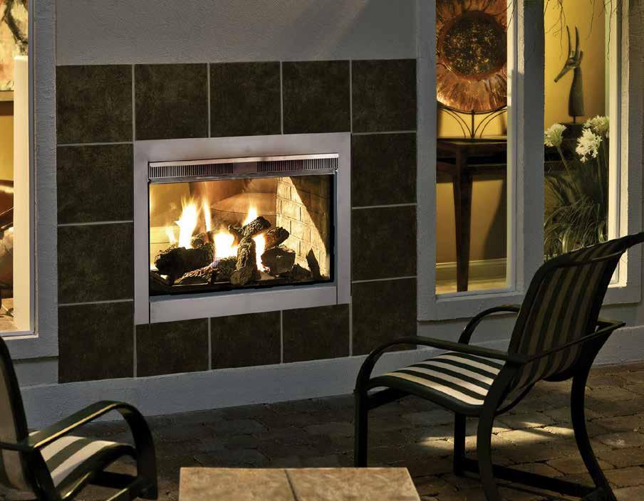 OUTDOOR GAS Twilight II Add warmth and beauty to two spaces with one fireplace. The Twilight II is the world s first see-through indoor/outdoor gas fireplace.