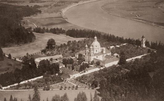 Pažaislis Monastery, Kaunas, bird eye view; Palanga Park plan.