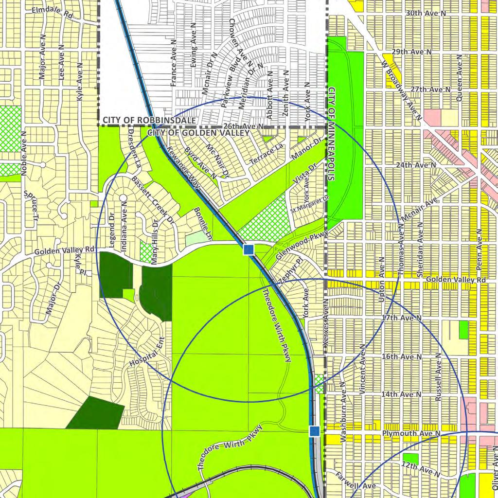 FUTURE LAND USE City of Golden Valley: Light Industrial Open Space Institutional Mary Hills Nature Area Glenview Terrace Valley View Public Facilities Semi-Public Facilities City of Minneapolis: The