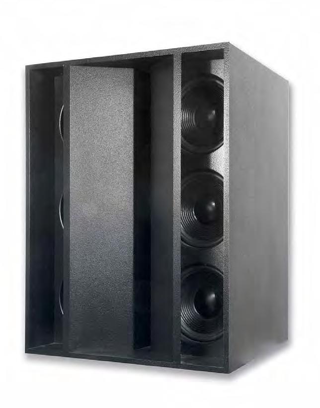 The PS2 is a dual-cone coupled design with a directional horn-load. It has an even further extension in the dynamic range, combined with very high sound pressure level, at frequencies below 25 Hz.