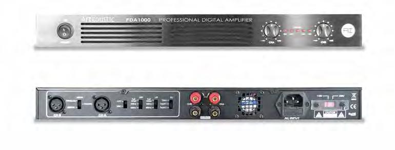 The PDA1000 offers incredible 2-channel, or bridged single-channel performance in a rack mountable chassis, just 1U high.