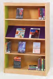 traditional flat and picture-book shelving.